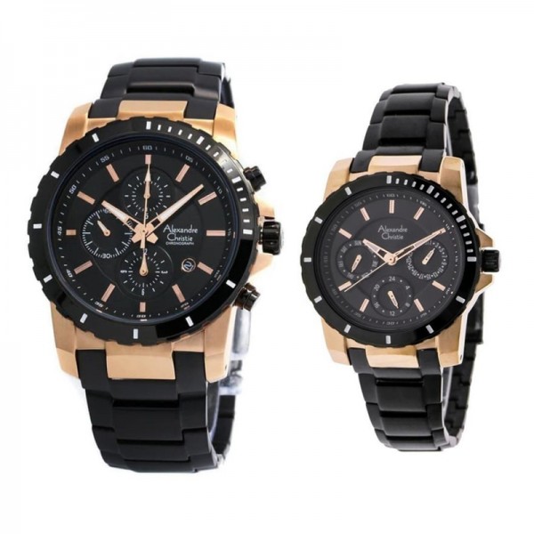 Alexandre Christie AC 6141 Rosegold Black Couple